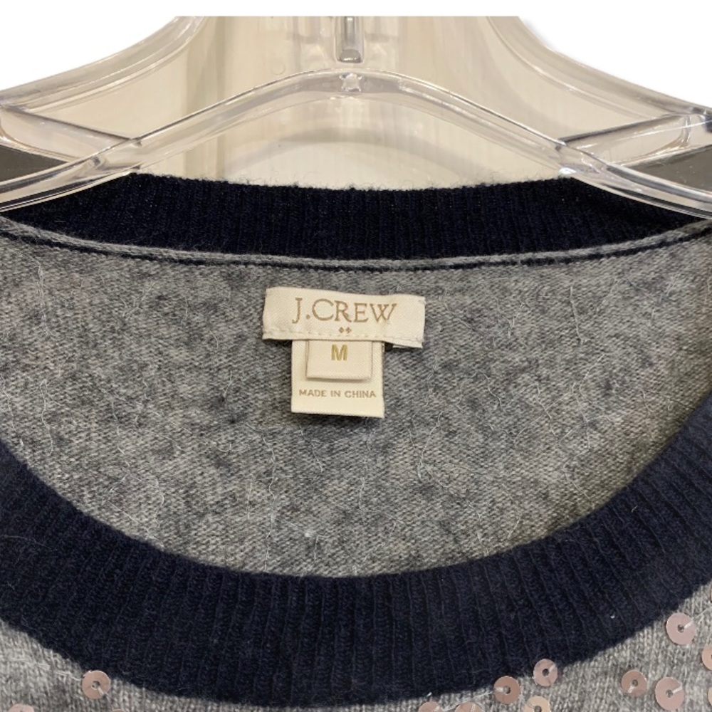 J. Crew Wool Scattered Sequin Sweater Gray - Picture 4 of 6